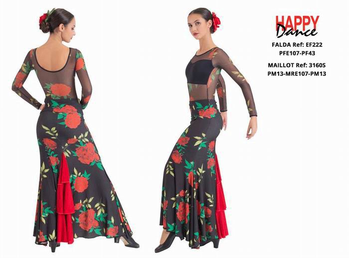 Happy Dance. Jupes de Flamenco pour les Entrainements et Représentations. Ref. EF222PFE107PF43